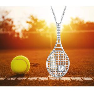 Collana pendente con racchetta per palline da <span class=keywords><strong>Tennis</strong></span> 925 in argento Sterling <span class=keywords><strong>di</strong></span> alta qualità <span class=keywords><strong>gioielli</strong></span> per amanti dello sport - Product Image 5