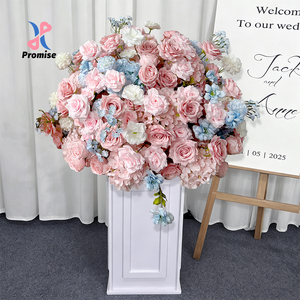 Soft Blush Pink Light Blue Wedding Table Centerpiece <b>Artificial</b> Floral Arrangement for Wedding Reception Banquet Table Dec - Product Image 1