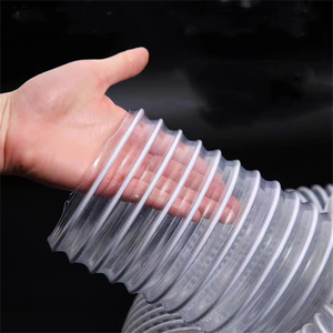 Tubi Flessibili in <span class=keywords><strong>PVC</strong></span> per Macchinari per la Lavorazione del Legno, Tubo Telescopico Trasparente in Plastica con Filo d'Acciaio - Product Image 4