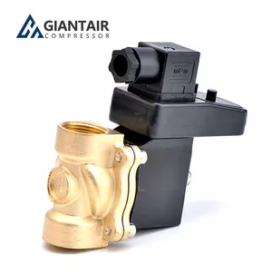 GIANTAIR AC 220V 1/2" inch electronic drain solenoid valve electric timer automatic water valve for air compressor