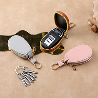 Porte-clés en cuir PU personnalisé avec impression typographique, durable, lavable, de forme irrégulière, avec fermeture éclair