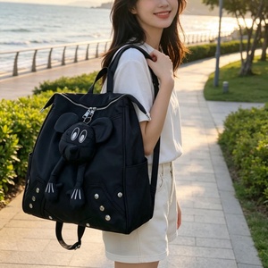 Cute Cartoon Doll Character Nylon <b>Backpack</b> With Zipper Closure And Soft Handle Genuine leather <b>backpack</b> for teen - Product Image 3