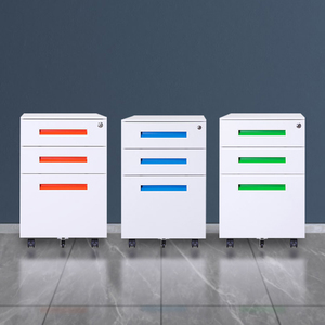 Lạc Dương 3 ngăn kéo trắng hoặc đen thép lưu trữ dưới bàn Kim loại di động bệ Tủ tập tin với khóa phím hoặc khóa kết hợp - Product Image 4