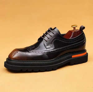 Zapatos Oxford de Cuero Genuino para Hombre, Estilo Italiano de Alta Gama, Hechos a Mano, para Boda, con Cierre Deslizante, Bordado Ligero Otoñal, Puntera de Acero - Product Image 6