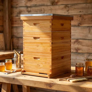ZHILI BEE New 3 Layers Langstroth Beehive Complete Beekeeping Starter Kit 10 <b>Frames</b> Fir Wood Natural Color 2 Year Warranty - Product Image 6