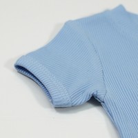 Mono de Bebé Azul Cielo de Diseñador para 0-12 Meses, Ropa de Verano de Manga Corta, Body de Algodón Orgánico para Bebé CHOCHO, Venta al Por Mayor