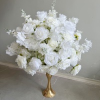 Vente en gros d'usine OEM Boule de fleur de rose blanche artificielle Boule de fleur colorée Centre de table pour décoration de mariage