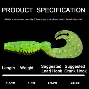 Alpha Offre Spéciale 5.5cm Ver de natation Leurre souple en PVC <span class=keywords><strong>pour</strong></span> la pêche au bar d'eau douce - Product Image 3