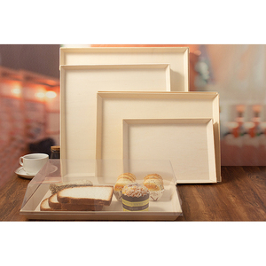 Hình chữ nhật bằng gỗ xử lý thực phẩm phục vụ khay dùng một lần trái cây thực phẩm ăn sáng Platter Sushi rắn bằng gỗ phục vụ pho mát khay - Product Image 1