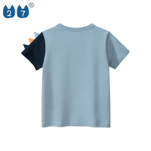 Camiseta de algodón 100% para niños, camiseta de manga corta con diseño estampado de <span class=keywords><strong>dinosaurios</strong></span> de alta calidad - Product Image 2