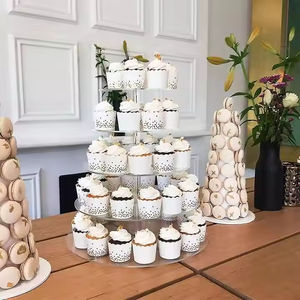 Soporte de exhibición de postres redondo transparente de acrílico estilo Art Deco para decoración del hogar, ligero y de fácil montaje - Product Image 6