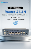 Passerelle de sécurité industrielle IoT en profilé aluminium 4 ports LAN Intel Core i5/i7 4e/5e génération pour environnements difficiles