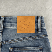 Étiquettes personnalisées en cuir véritable, écologiques, pressées à chaud, pour jeans, vêtements, accessoires de couture, vente en gros, OEM
