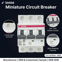 Disjoncteur miniature CDADA DAB7-63 3P, prix usine Chine, pour 250V, capacité de coupure 4,5KA
