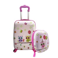 Bagages enfants populaire dessin animé conception 16 "valise ensemble chariot bagages avec 12" enfant voyage sac à dos sacs ensembles de bagages