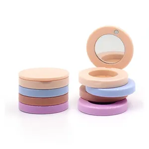 Custom Empty Round Eyeshadow Palette Single Color Oval Transparent Glitter Blue Blusher Loose Powder Case