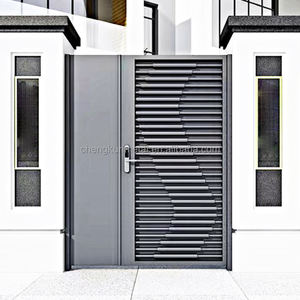 Porte simple en aluminium brun de petite taille, style asiatique central, fabrication chinoise, automatisation motorisée, sécurité externe - Product Image 4