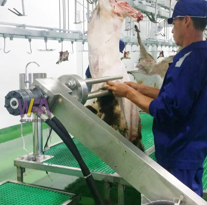 WFA फैक्टरी भेड़ वध घर मेमने मांस प्रसंस्करण मशीनरी के लिए Skinning मशीन बकरी वधशाला उपकरण कसाईखाना