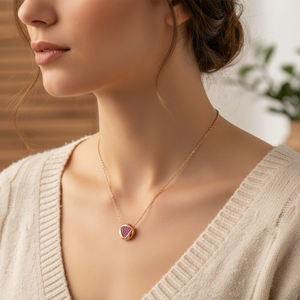 Triángulo moderno diseño rubí circón piedra forma redonda encanto colgante turco hecho a mano 925 joyería de plata esterlina - Product Image 3