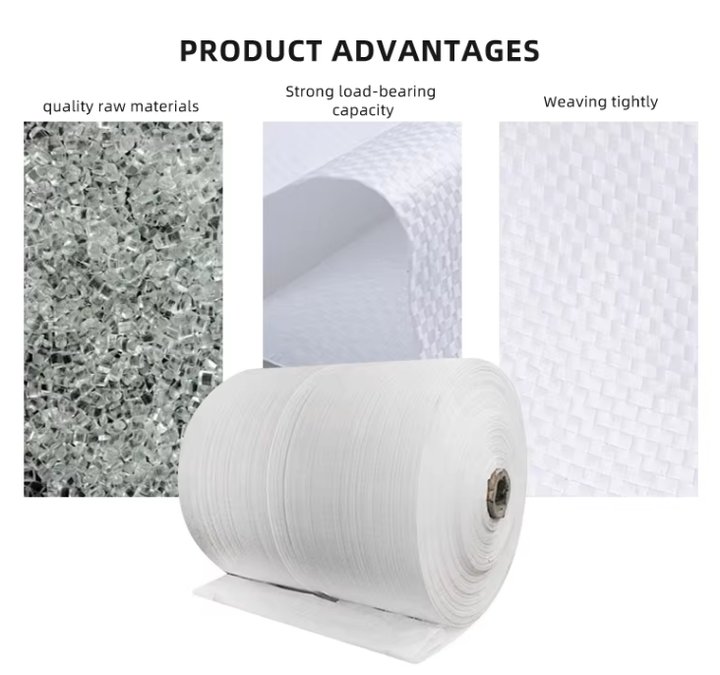 Hot Selling PP Woven Tubular Bag Rolls Plastic Fabric Roll for Feed for ...