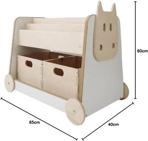 Estantería <span class=keywords><strong>de</strong></span> <span class=keywords><strong>Madera</strong></span> Montessori <span class=keywords><strong>con</strong></span> <span class=keywords><strong>Ruedas</strong></span>, Librería Infantil Rústica <span class=keywords><strong>con</strong></span> 2 Cajas <span class=keywords><strong>de</strong></span> <span class=keywords><strong>Juguetes</strong></span> <span class=keywords><strong>de</strong></span> <span class=keywords><strong>Madera</strong></span> - Product Image 6