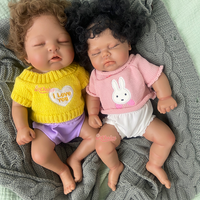 Poupée Reborn en Silicone de 12 Pouces, Aspect Nouveau-né Réaliste, Peau Foncée, Cheveux Implantés à la Main, Poupée Bébé de Collection Souvenir