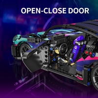 Coche Deportivo Cyberpunk 1:14, Bloques de Construcción con Control Remoto, Más de 1000 Piezas, Ladrillos Tecnológicos, Juego de Juguetes de Modelos de Superautos Geniales