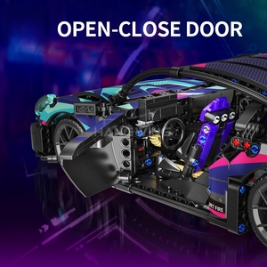 รถสปอร์ตไซเบอร์พังก์บังคับวิทยุ ชุดตัวต่อ 1000+ ชิ้น ของเล่นแบบจำลองรถซูเปอร์คาร์สุดเท่ห์ - Product Image 2