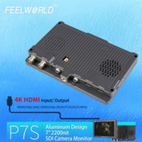 Moniteur d'appareil photo FEELWORLD P7S 7 pouces 2200 nit HDR 3G-SDI 4K I/O, outils de visualisation de la forme d'onde, aluminium robuste, directement de l'usine OEM