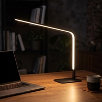 Lampe de table moderne à abat-jour flexible en ABS, style européen, avec variateur d'intensité, CRI 95, lumière blanc chaud 3500K, pour bureaux, simple, électrique, AC