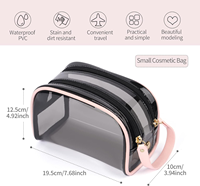 Pochette de maquillage vintage en PVC avec fermeture éclair et logo personnalisé pour femmes, idéale pour les voyages et l'organisation