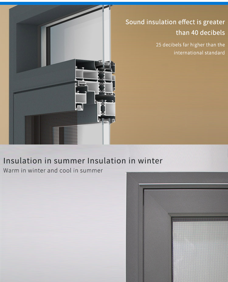 1.0mm Aluminium Casement Window Santa Carolina Thermal Break Inner Open