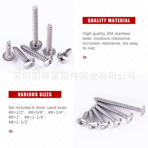 240pcs Self Tapping Screws 304 Stainless Steel Phillips Head Flat Head M4x16mm M4x12mm Metal <b>Fasteners</b> - Product Image 4
