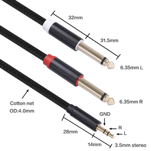 Adaptador de 3.5mm a Doble 1/4, Cable de Audio Mono TS de 1/8 a 6.35mm, Cable Divisor en Y Estéreo, Compatible con iPhone, iPod, 3.3 Pies - Product Image 3