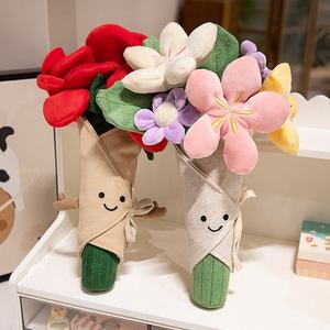 Muñeco de Peluche con Forma de Planta Sosteniendo una Rosa, con Ramo de Rosas, Juguete de Peluche Unisex para Regalo de Acción de Gracias, Regalo Romántico de Amor - Product Image 4