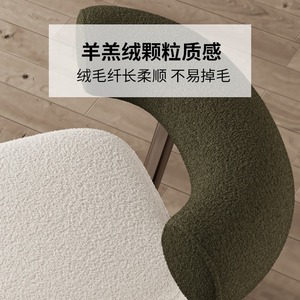 Italian Style Single Sofa Chair Lamb Wool Modern Chaise Lounge Living Room Designer Furniture - Product Image 4