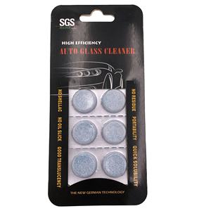 6pcs/pack Car Windshield Wiper Glass Water Wiper Solid Wiper Fine <strong>Concentrated</strong> Blue Gass Cleaner Effervescent Tablet - Product Image 1