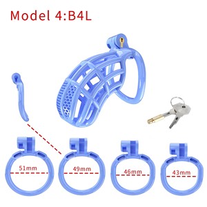 Suxue 4 pezzi grande anello gabbia di castità all'ingrosso di plastica gabbia di castità piatta maglia sex toy per gli uomini uomo - Product Image 6
