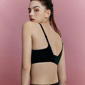 Nuevo estilo, sujetador sexy de malla con cuello en V, de silicona transpirable, inalámbrico, push-up, <span class=keywords><strong>sin</strong></span> costuras, lencería informal de talla grande personalizada para uso diario. - Product Image 3