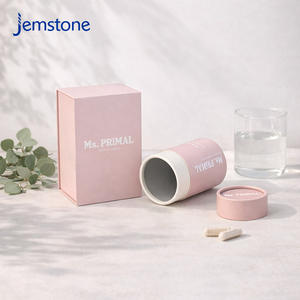 Emballage en tube de carton kraft recyclable sur mesure, emballage cylindrique de qualité alimentaire pour compléments alimentaires et vitamines - Product Image 2