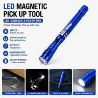 Outil de ramassage télescopique portable, lampe torche LED, lampe torche tactique à LED 3W alimentée par batterie