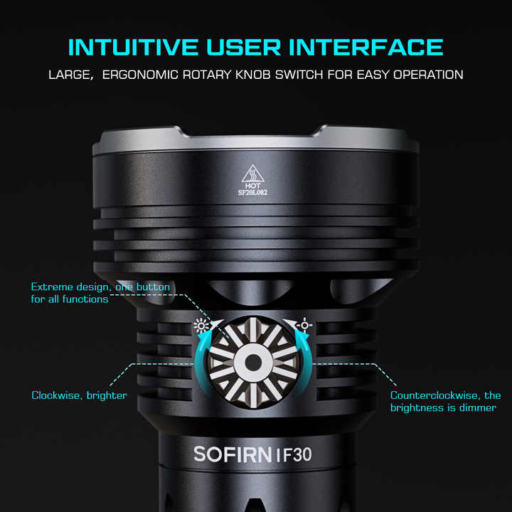 Sofirn IF30 12000lm LEDフラッシュライト - 685mビーム距離、充電式