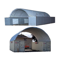 Hangar Quonset pour entrepôt de conteneurs, kits Quonset, maison préfabriquée, couverture de conteneur, bâtiment en acier à toit arqué