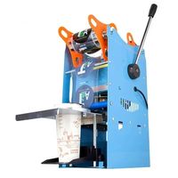 Machine de scellage thermique manuelle à bas prix 220V pour boissons, scelleuse portative pour gobelets en papier et plastique pour thé au lait