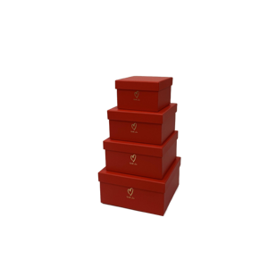 Voorraad (aanpasbaar) hoogwaardige vierkante warme gouden bloemenverpakking set van 4 vierkante geschenkdozen Vierkante geschenkverpakking - Product Image 5