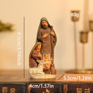 Resina Sagrada Família Santa Maria Bebê Jesus Estatuetas Religiosos Natal Natividade Cenas Ano Novo Chinês Ornamento - Product Image 6