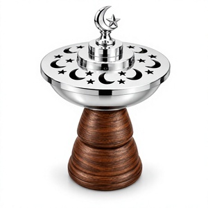 Decorative <b>Silver</b> Finish Metal Incense <b>Burner</b> Holder for Temple Meditation Room Aromatherapy Spiritual Ceremonies - Product Image 1