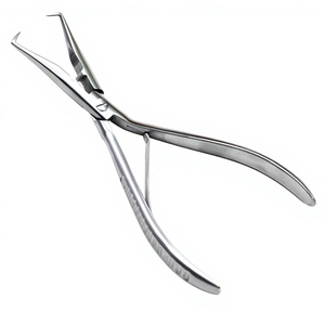 Outils professionnels pour extensions de cheveux en acier inoxydable MIANBRO, pinces et accessoires pour micro-anneaux, 7 pouces, finition mate - Product Image 1