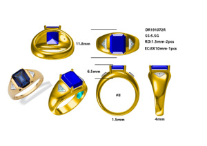 <span class=keywords><strong>Anillo</strong></span> <span class=keywords><strong>de</strong></span> boda para <span class=keywords><strong>hombre</strong></span>, Plata <span class=keywords><strong>de</strong></span> Ley 925, <span class=keywords><strong>Esmeralda</strong></span>, zafiro cortado - Product Image 2