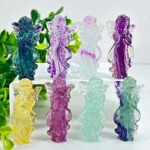 Venta al por mayor cristal natural fluorita artesanía hadas cristal colorido fluorita Hada piedra preciosa para la decoración del hogar - Product Image 1